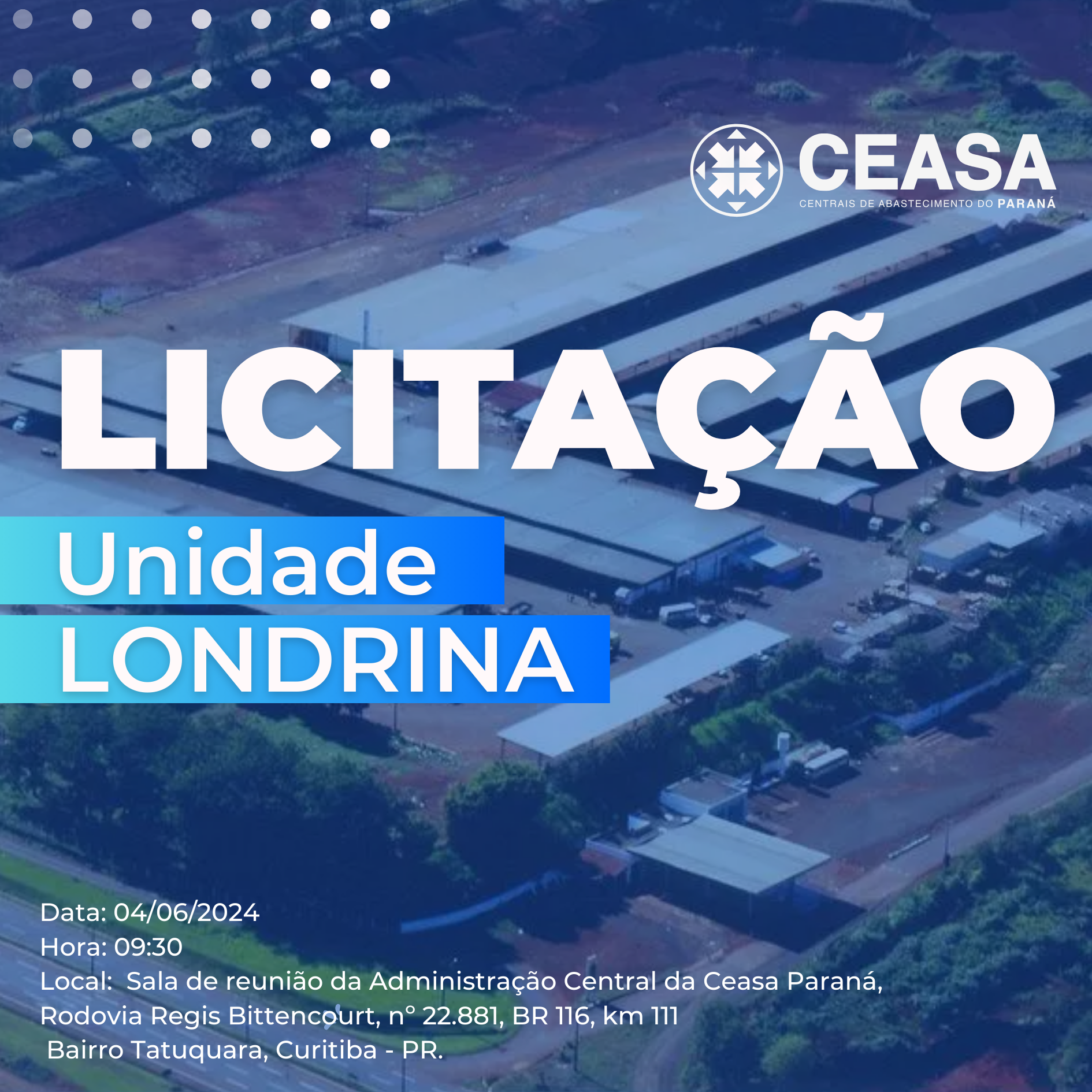 Ceasa Paraná vai construir reservatório de água na unidade de Londrina
