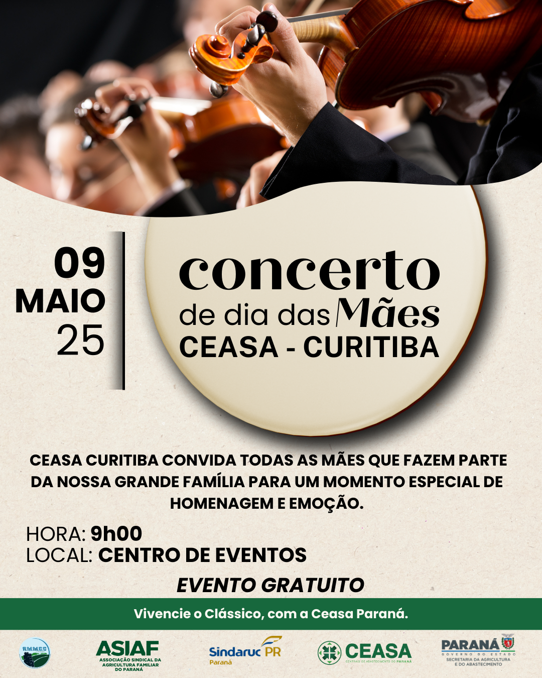 Ceasa Paraná celebra o Dia das Mães com concerto especial
