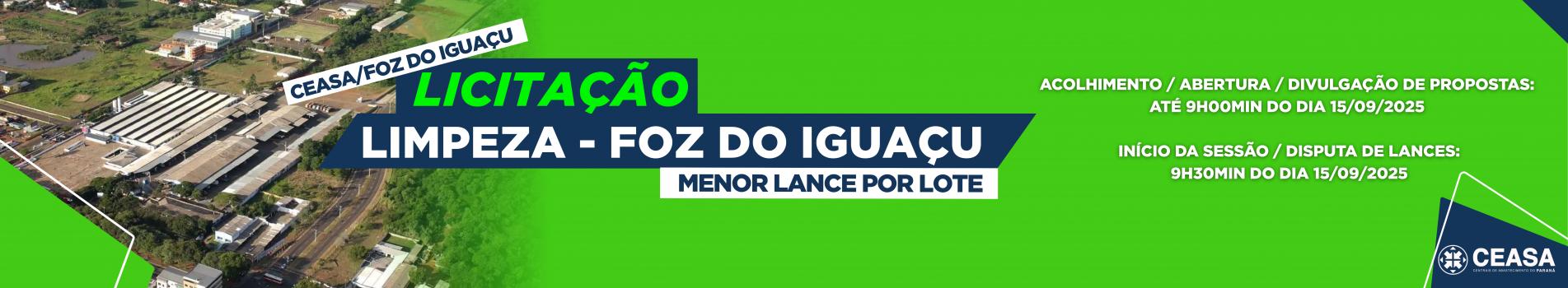 Ceasa de Foz do Iguaçu terá licitação para contratação de serviços de limpeza e coleta de resíduos