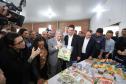 O governador Carlos Massa Ratinho Junior e o ministro do Desenvolvimento Agrário e Agricultura Familiar, Paulo Teixeira, visitam a Ceasa Curitiba nesta sexta-feira (08).