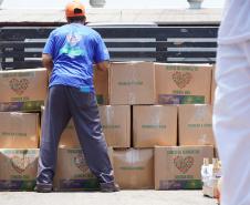 Ceasa Curitiba doa mais 5 toneladas de alimentos para municípios catarinenses