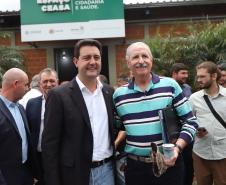 O governador Carlos Massa Ratinho Junior e o ministro do Desenvolvimento Agrário e Agricultura Familiar, Paulo Teixeira, visitam a Ceasa Curitiba nesta sexta-feira (08).