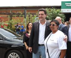 O governador Carlos Massa Ratinho Junior e o ministro do Desenvolvimento Agrário e Agricultura Familiar, Paulo Teixeira, visitam a Ceasa Curitiba nesta sexta-feira (08).