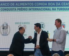 O governador Carlos Massa Ratinho Junior e o ministro do Desenvolvimento Agrário e Agricultura Familiar, Paulo Teixeira, visitam a Ceasa Curitiba nesta sexta-feira (08).