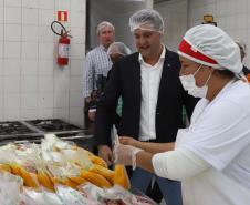 O governador Carlos Massa Ratinho Junior e o ministro do Desenvolvimento Agrário e Agricultura Familiar, Paulo Teixeira, visitam a Ceasa Curitiba nesta sexta-feira (08).