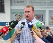 O governador Carlos Massa Ratinho Junior e o ministro do Desenvolvimento Agrário e Agricultura Familiar, Paulo Teixeira, visitam a Ceasa Curitiba nesta sexta-feira (08).