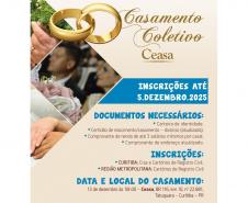 Ceasa Curitiba vai sediar evento de cidadania e casamento coletivo em dezembro