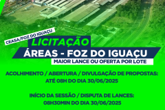 Ceasa de Foz do Iguaçu terá licitação de áreas para o comércio de hortigranjeiros