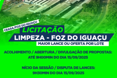 easa de Foz do Iguaçu terá licitação para contratação de serviços de limpeza e coleta de resíduos