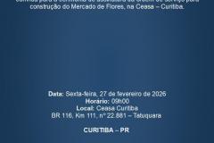 Ceasa Curitiba convida para a assinatura da Ordem de Serviço do novo Mercado de Flores
