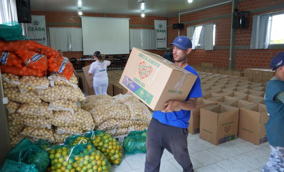 Ceasa Curitiba doa mais 5 toneladas de alimentos para municípios catarinenses