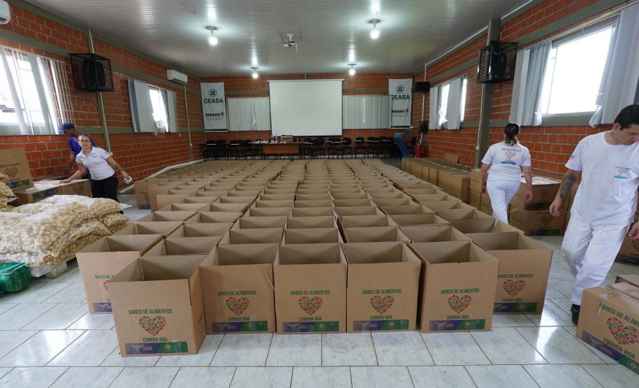 Ceasa Curitiba doa mais 5 toneladas de alimentos para municípios catarinenses