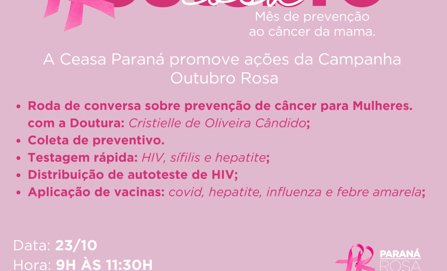 Ceasa Curitiba terá ações da Campanha Outubro Rosa