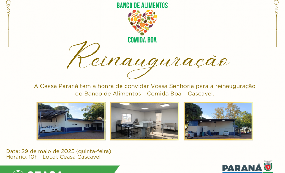 Ceasa reinaugura novo espaço do Banco de Alimentos de Cascavel