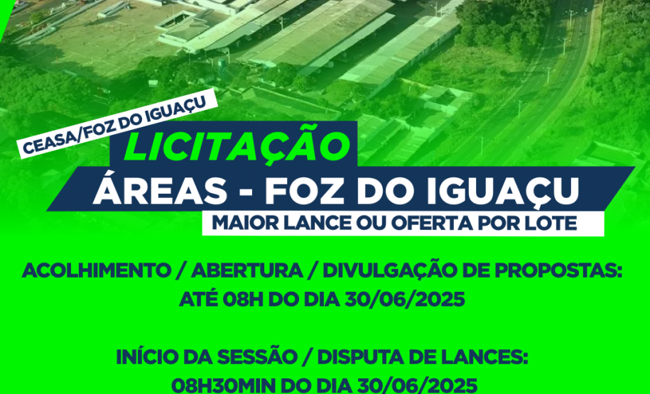 Ceasa de Foz do Iguaçu terá licitação de áreas para o comércio de hortigranjeiros